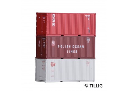 Set 3 containere 20' - TT Tillig 07707